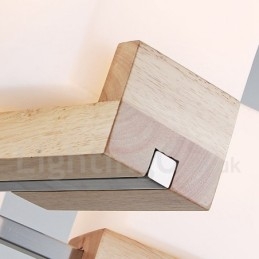 Lustre contemporain moderne en bois à 5 lumières à un seul niveau