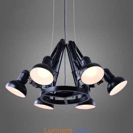Lustre contemporain moderne à 6 lumières à un seul niveau Lustre contemporain moderne à 6 lumières à un seul niveau