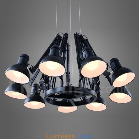 Lustre contemporain moderne à 9 niveaux Lustre contemporain moderne à 9 niveaux
