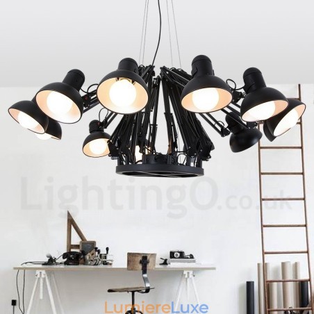 Lustre contemporain moderne à 12 niveaux Lustre contemporain moderne à 12 niveaux