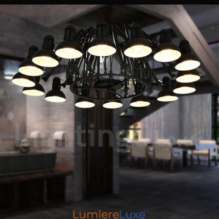 Lustre contemporain moderne à 16 niveaux Lustre contemporain moderne à 16 niveaux