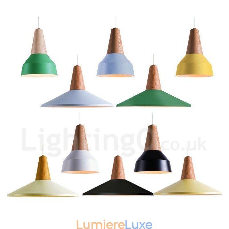Suspension contemporaine moderne en bois à 1 lumière