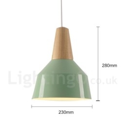 Suspension contemporaine moderne en bois à 1 lumière