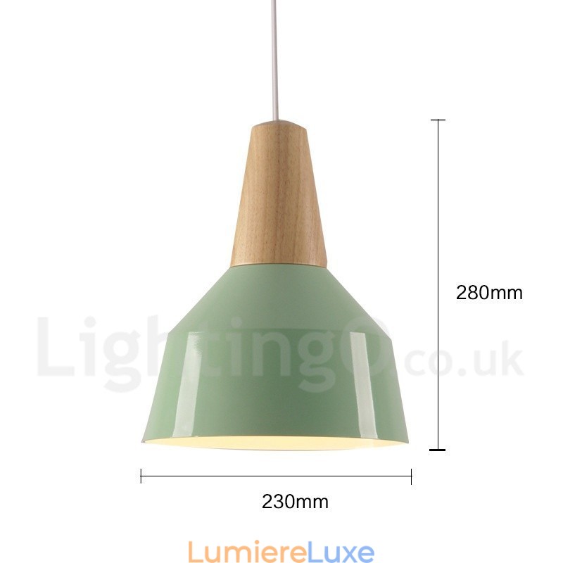 Suspension contemporaine moderne en bois à 1 lumière
