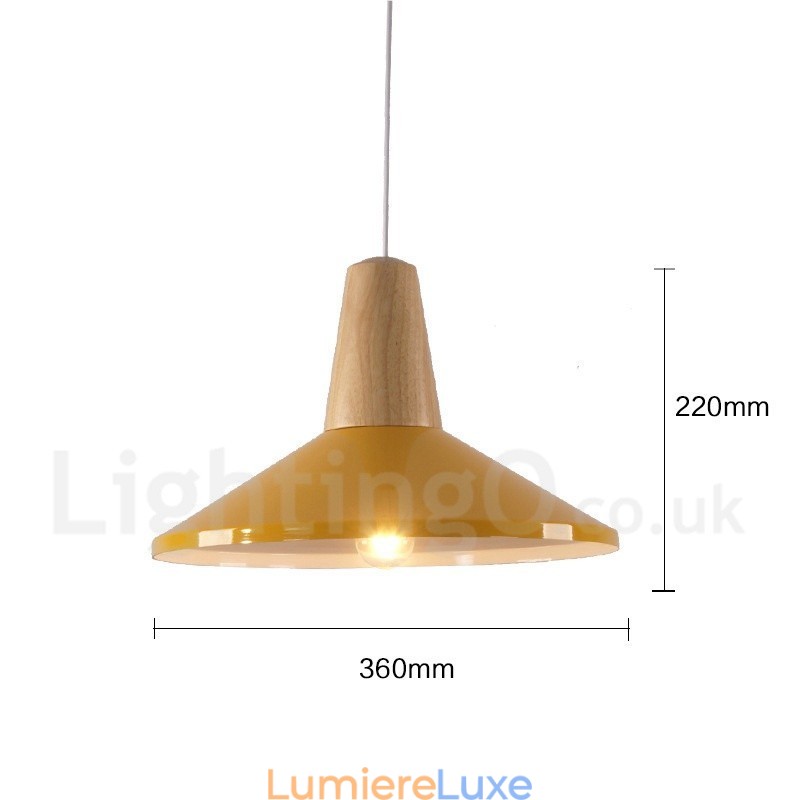 Suspension contemporaine moderne en bois à 1 lumière