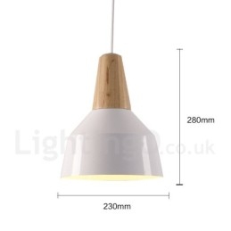 Suspension contemporaine moderne en bois à 1 lumière