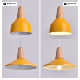 Suspension contemporaine moderne en bois à 1 lumière