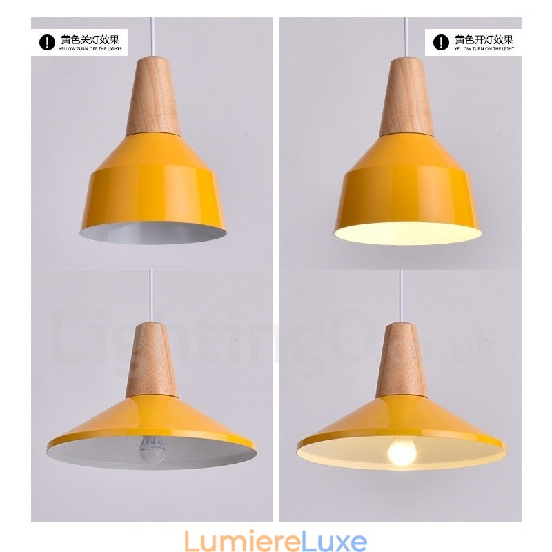 Suspension contemporaine moderne en bois à 1 lumière