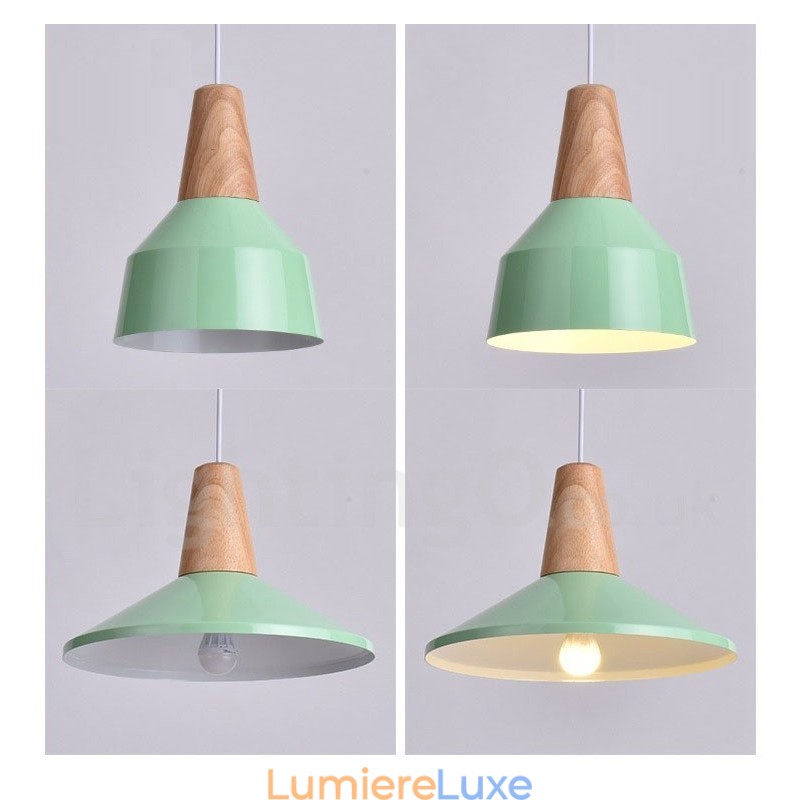 Suspension contemporaine moderne en bois à 1 lumière