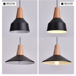 Suspension contemporaine moderne en bois à 1 lumière