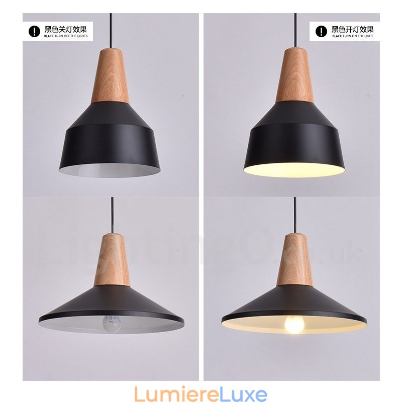 Suspension contemporaine moderne en bois à 1 lumière
