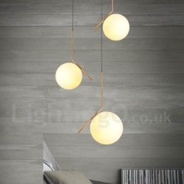 Suspension contemporaine moderne à 1 lumière avec abat-jour en verre
