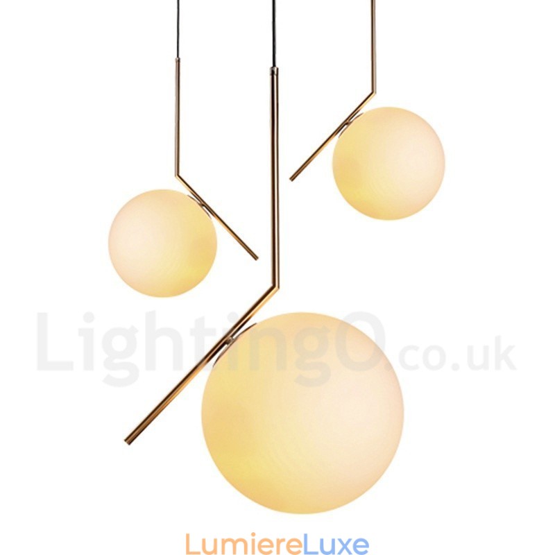 Suspension contemporaine moderne à 1 lumière avec abat-jour en verre