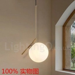 Suspension contemporaine moderne à 1 lumière avec abat-jour en verre