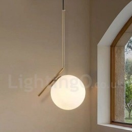 Suspension contemporaine moderne à 1 lumière avec abat-jour en verre