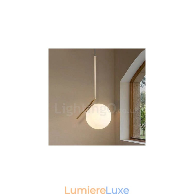 Suspension contemporaine moderne à 1 lumière avec abat-jour en verre