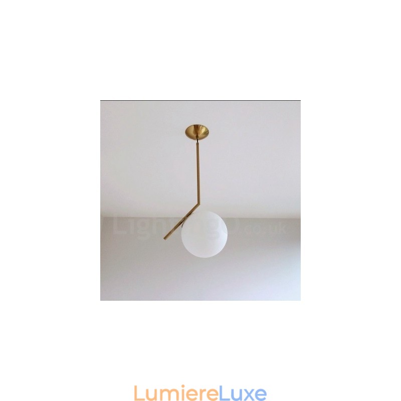 Suspension contemporaine moderne à 1 lumière avec abat-jour en verre