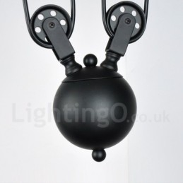 Suspension vintage en métal à 2 lumières de style country