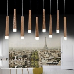 Suspension en bois moderne et contemporaine à 1 lumière