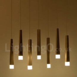 Suspension en bois moderne et contemporaine à 1 lumière