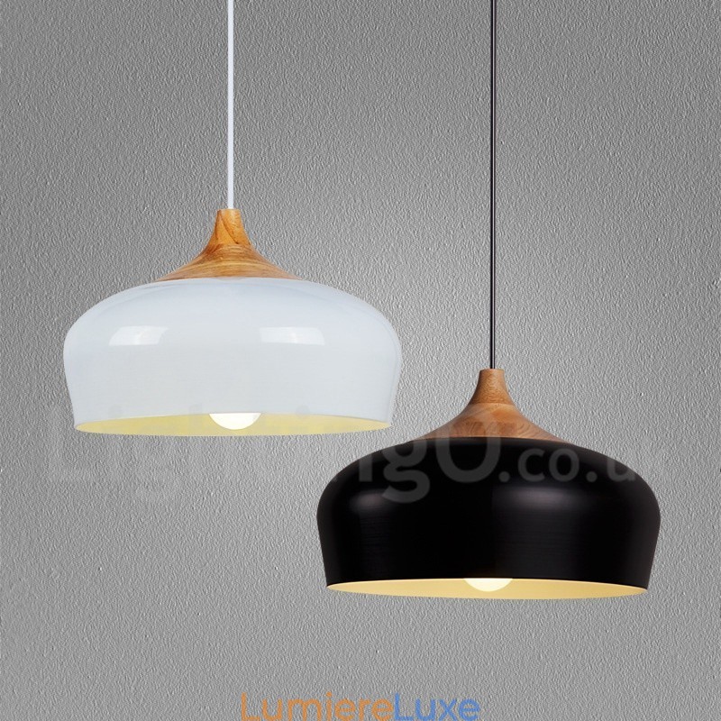 Suspension en bois moderne et contemporaine à 1 lumière