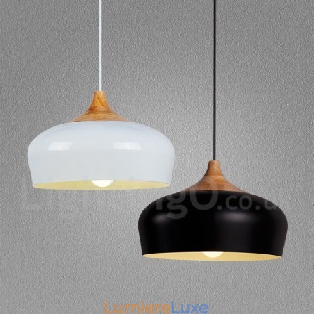 Suspension en bois moderne et contemporaine à 1 lumière