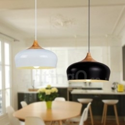 Suspension en bois moderne et contemporaine à 1 lumière