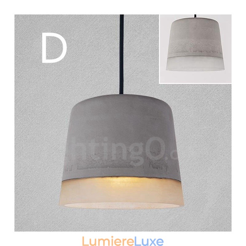 Suspension vintage en béton à 1 lumière