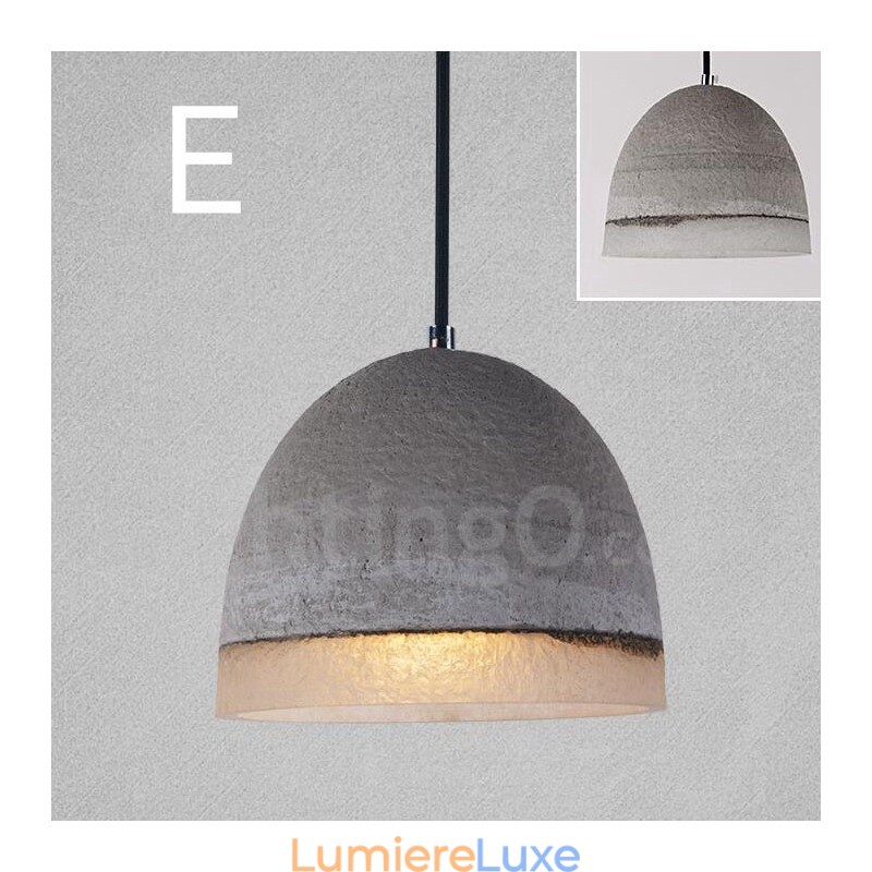 Suspension vintage en béton à 1 lumière