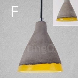 Suspension vintage en béton à 1 lumière