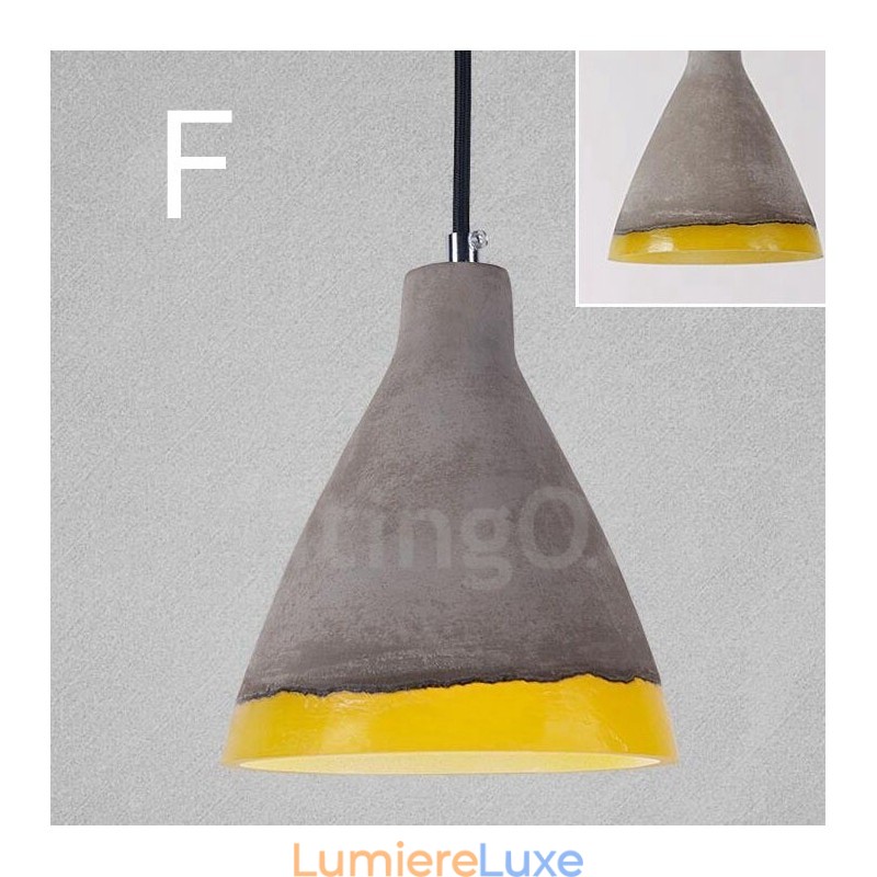 Suspension vintage en béton à 1 lumière