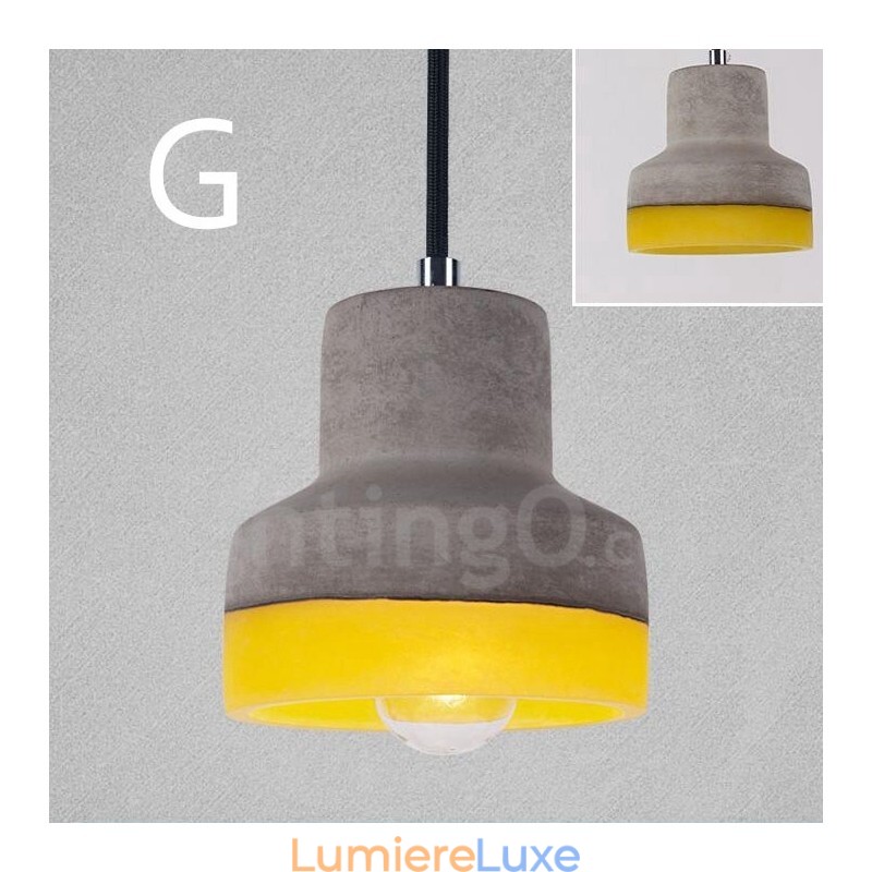 Suspension vintage en béton à 1 lumière