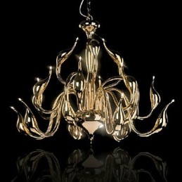 Lustre moderne 18 lumières G4 plaqué or