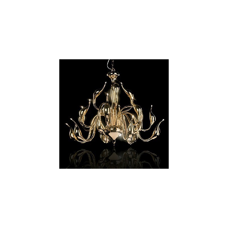 Lustre moderne 18 lumières G4 plaqué or