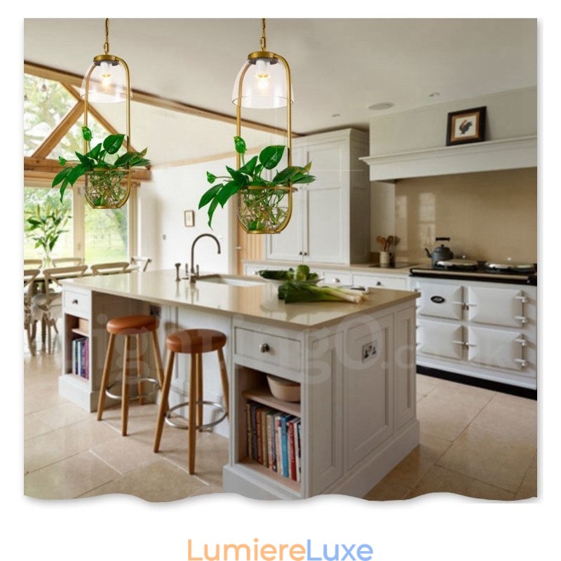 Suspension classique traditionnelle en verre à une seule lumière