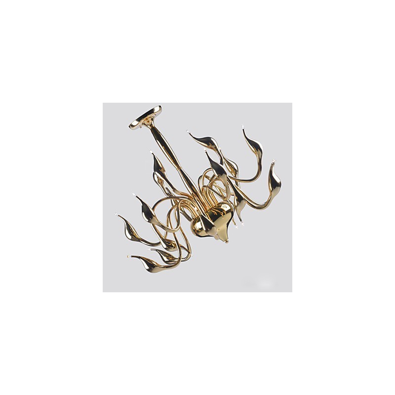Lustre moderne 18 lumières G4 plaqué or