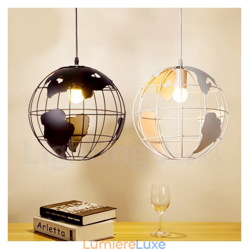 Suspension Globe en métal vintage Country
