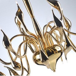 Lustre moderne 18 lumières G4 plaqué or