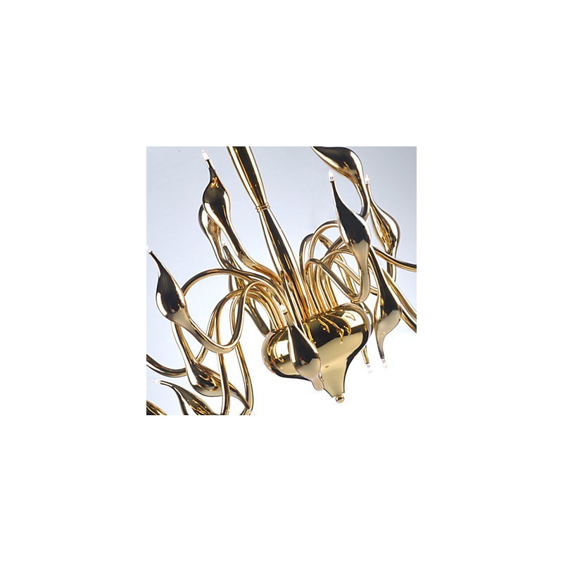 Lustre moderne 18 lumières G4 plaqué or