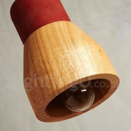 Suspension vintage en bois et béton