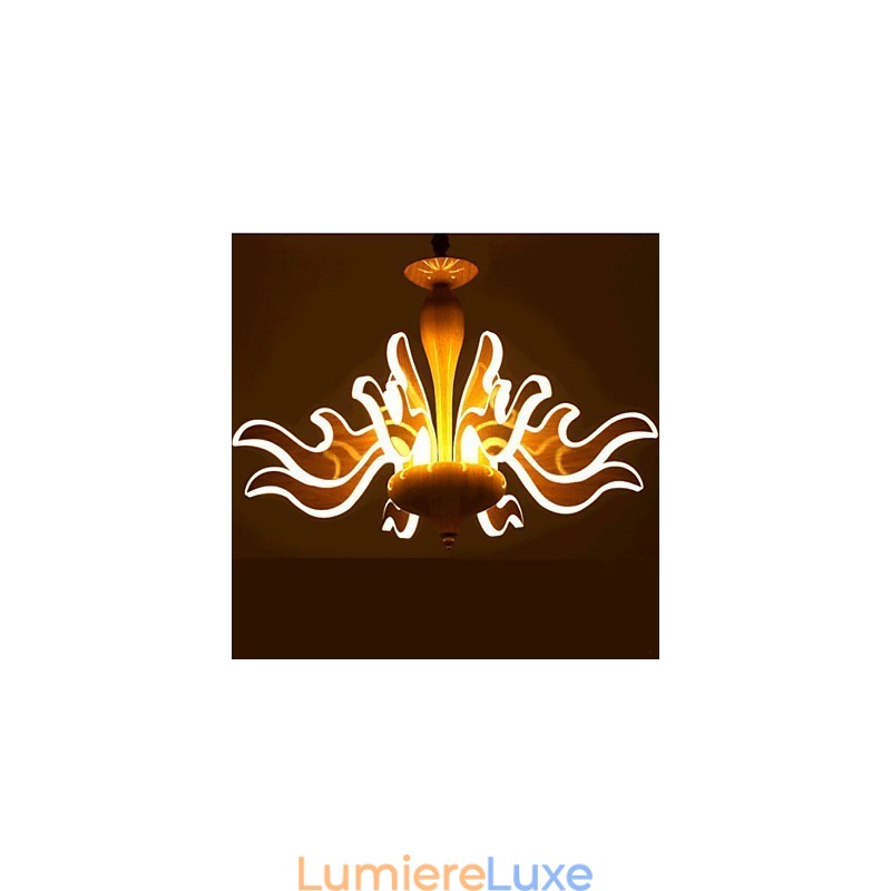 L'art du lustre chinois simple en acrylique importé imitant le grain du bois