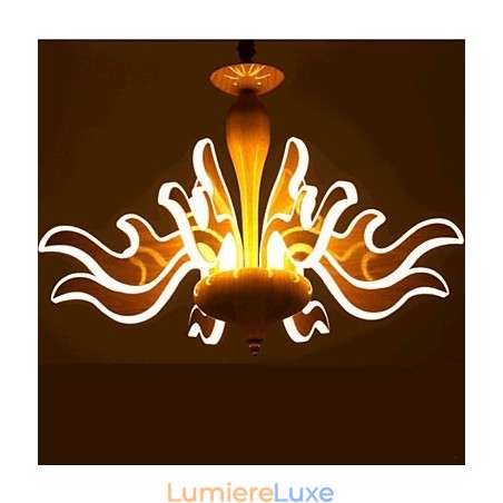 L'art du lustre chinois simple en acrylique importé imitant le grain du bois L'art du lustre chinois simple en acrylique importé imitant le grain du bois