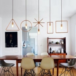Suspension en bois rustique à 1 lumière