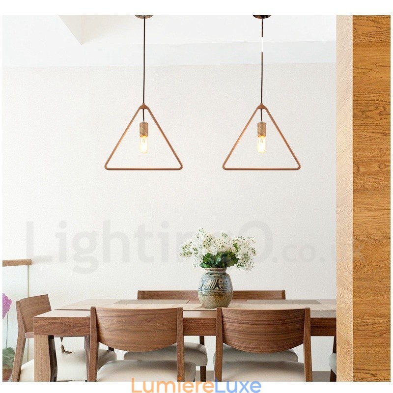 Suspension en bois rustique à 1 lumière