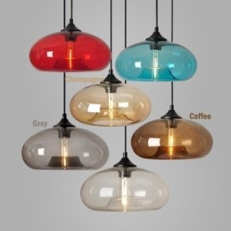 Suspension en verre multicolore contemporaine moderne à 1 lumière