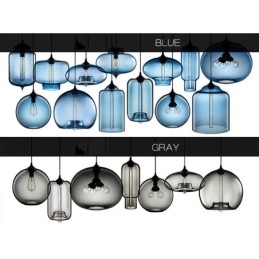 Suspension en verre multicolore contemporaine moderne à 1 lumière