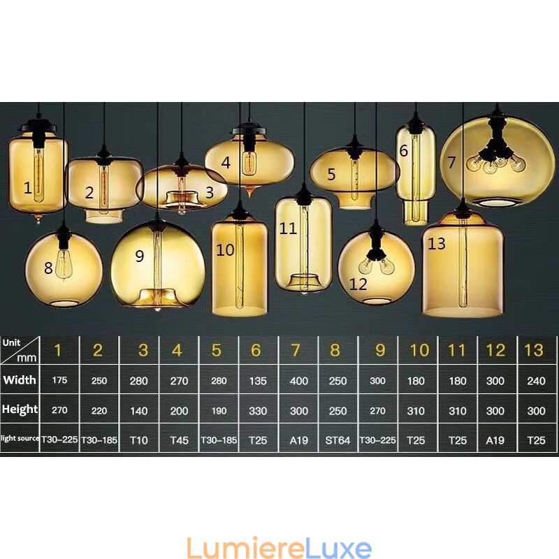 Suspension en verre multicolore contemporaine moderne à 1 lumière