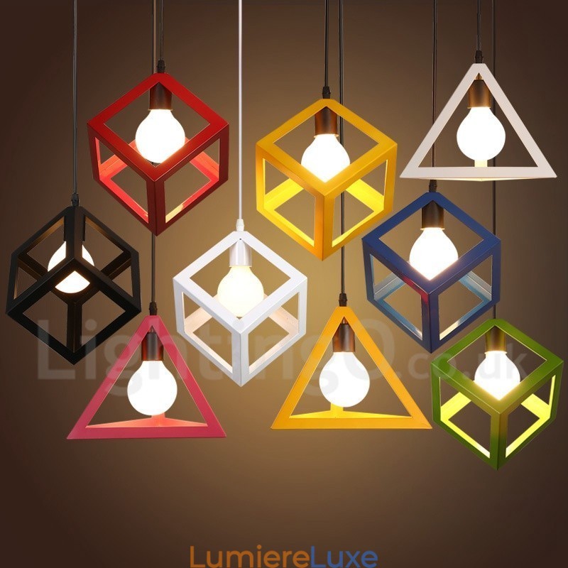 Suspension moderne contemporaine en métal multicolore à 1 lumière
