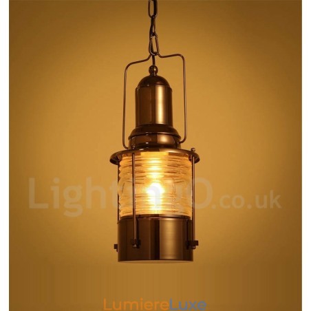 Suspension rétro vintage à 1 lumière en cuivre