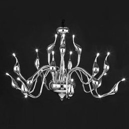 Lustre moderne 18 lumières G4 finition chromée